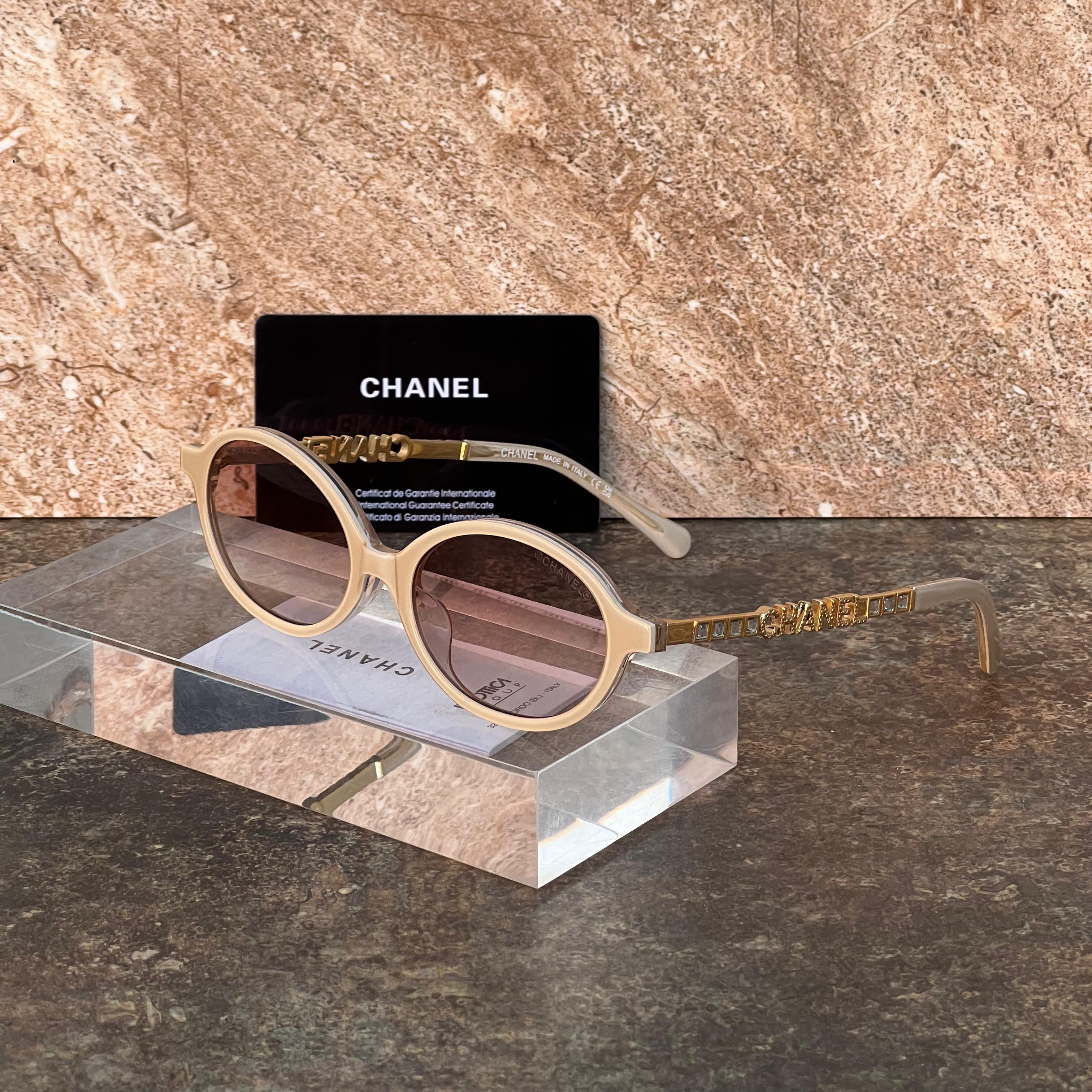 Chanel Oval Logo-Temple Sunglasses