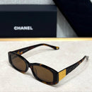 Chanel Quilted Gold-Accent Rectangular Sunglasses
