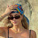 Chanel Quilted Gold-Accent Rectangular Sunglasses