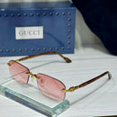 Gucci GG1423S Rimless Rectangular Sunglasses
