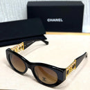 Chanel Chain-Link Oval Sunglasses
