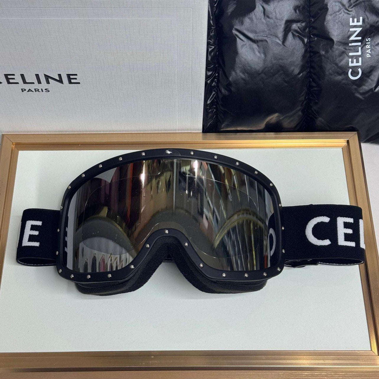 Celine Crystal-Studded Ski Sunglasses