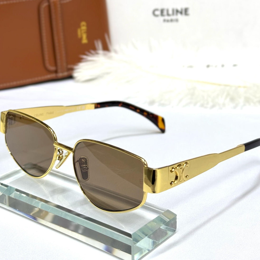 Celine Triomphe Gold Metal Sunglasses