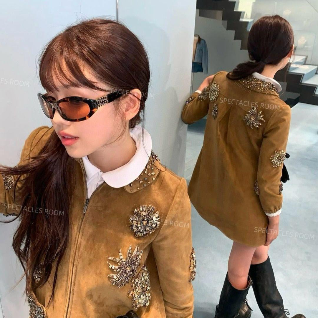Miu Miu MU 10WS Tortoiseshell Oval Sunglasses