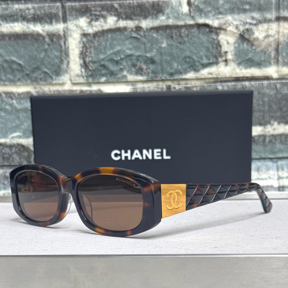 Chanel Quilted Tortoiseshell Sunglasses