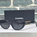 Chanel Pearl-Chain Oval Sunglasses
