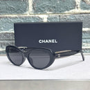 Chanel Pearl-Chain Oval Sunglasses
