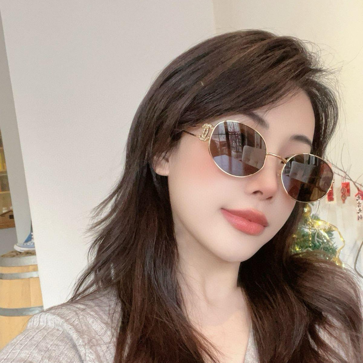 Chanel CC Logo Wireframe Sunglasses