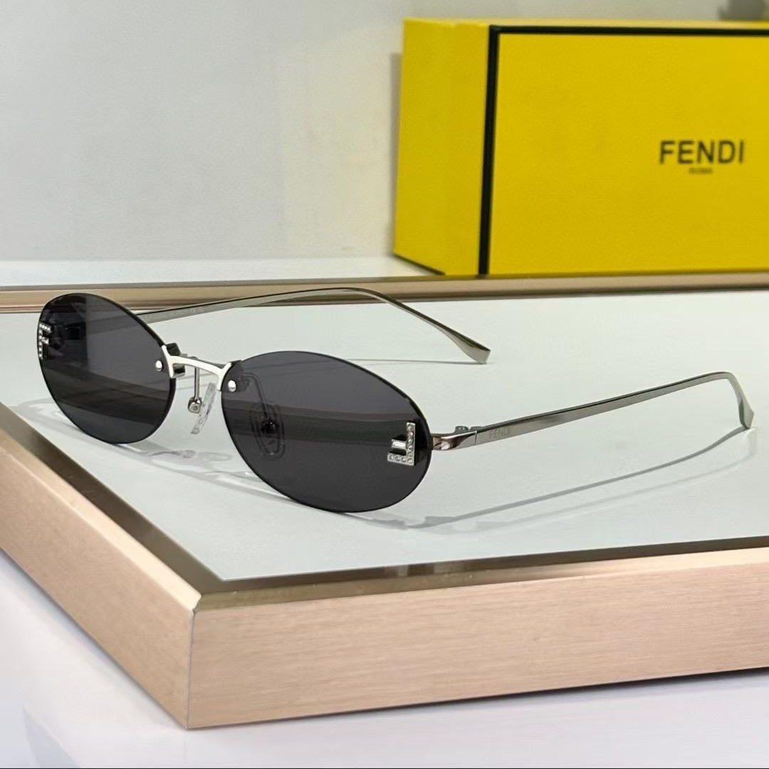 Fendi FE40109I Oval Rimless Sunglasses