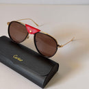 Cartier Buffalo Horn Leather Pilot Sunglasses