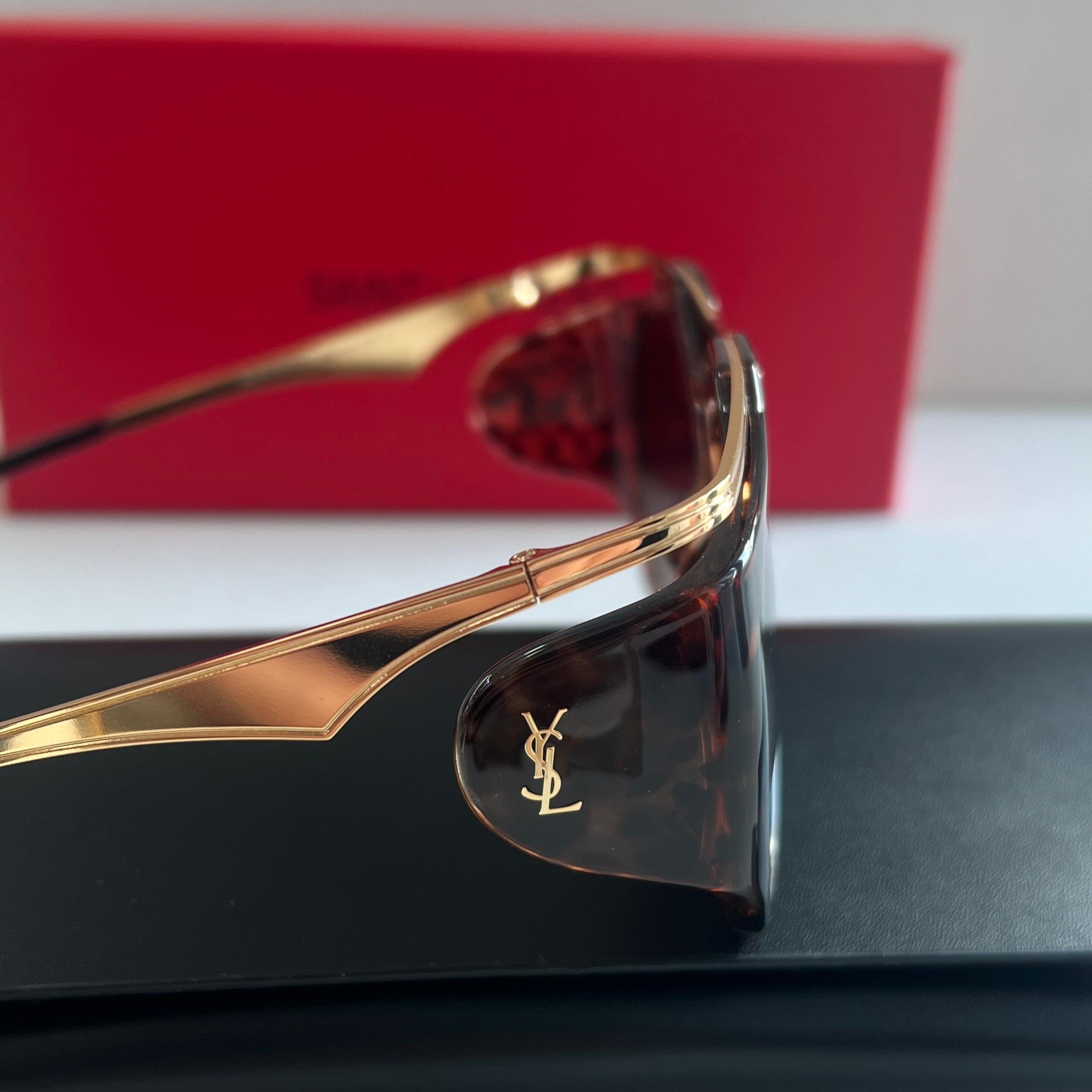YSL Tortoise Shell Sunglasses – SL 276 Mica Metal-Bar Style