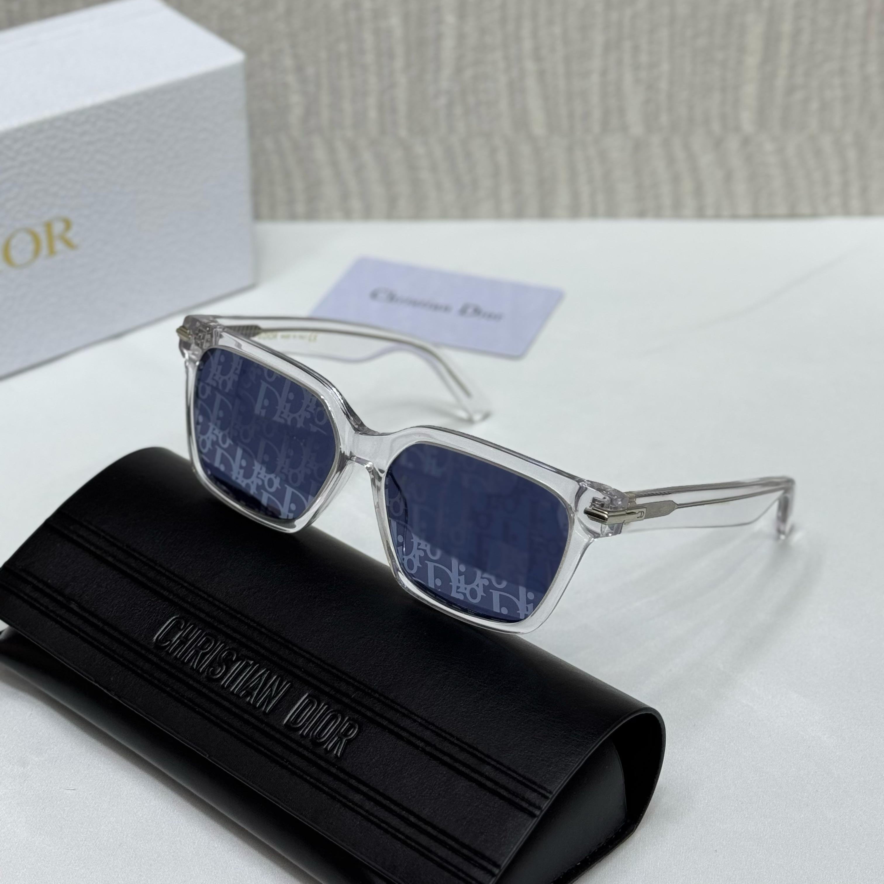 Dior Oblique Transparent Frame Sunglasses