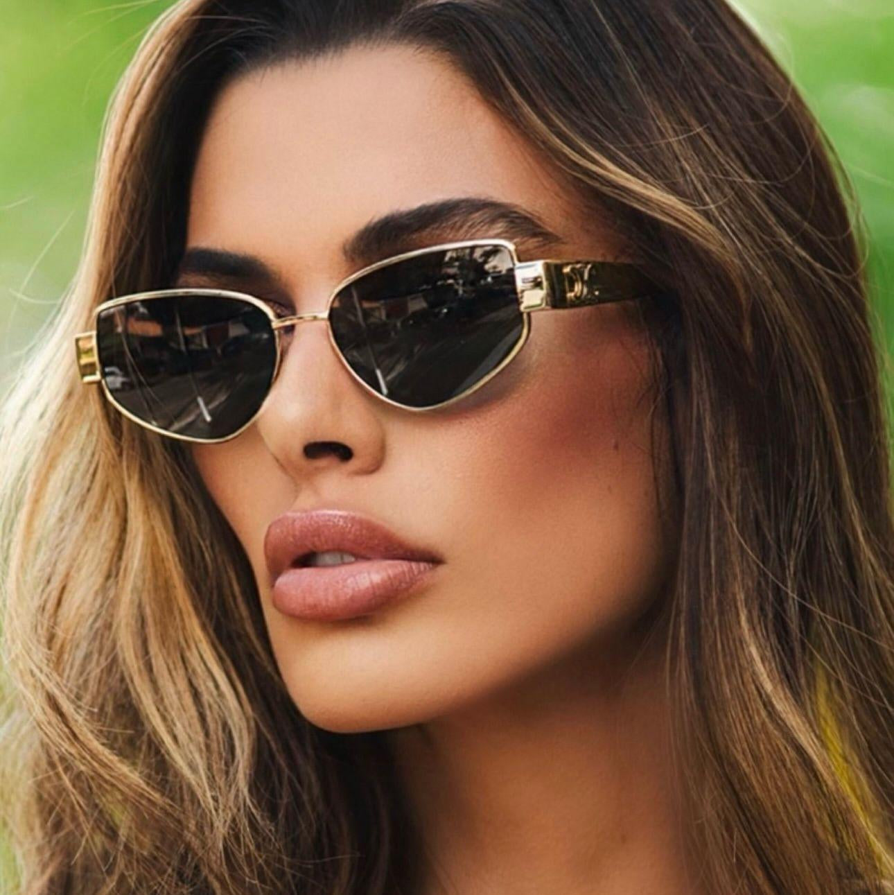 Celine Triomphe Metal Cat-Eye Sunglasses