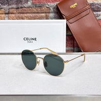 Celine Round Slim Metal Sunglasses