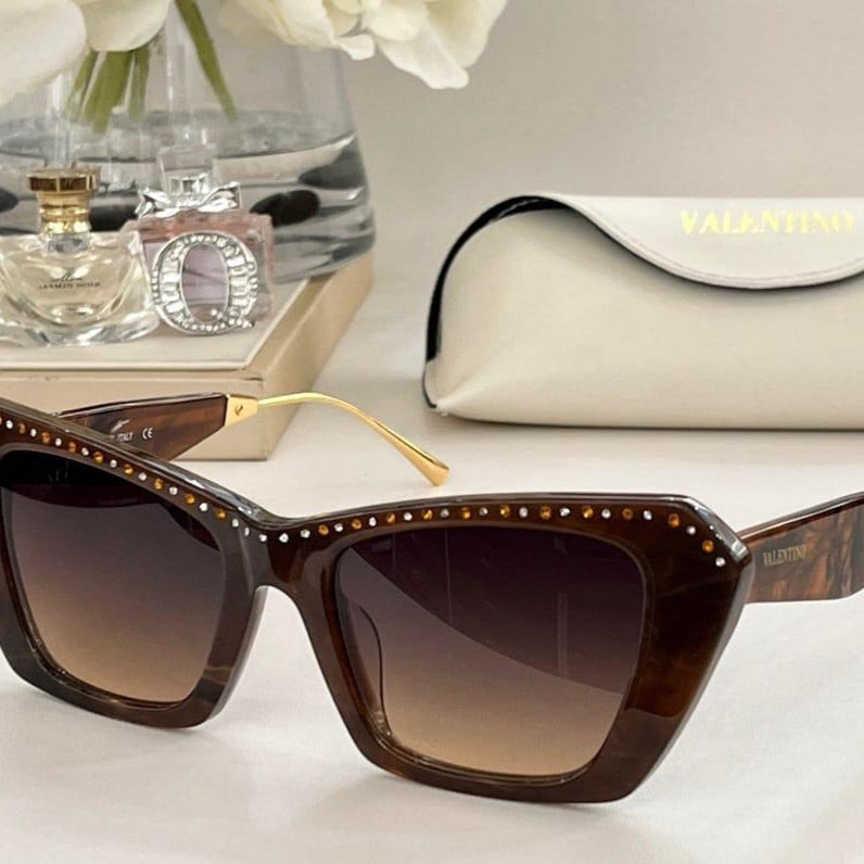 Valentino Studded Cat-Eye Sunglasses – VA4069 Tortoise Style