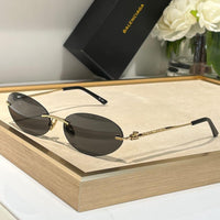 Balenciaga Oval Metal Sunglasses