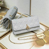 Lady Dior Pouch Latte Cannage Lambskin Bag