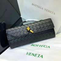 Bottega Veneta Long Andiamo Handle Clutch in Leather Bag