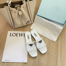Prada Patent Logo Slide Shoes