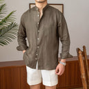 Mandarin Colar Linen Shirt